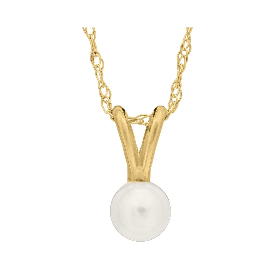 Necklaces & Pendants Bailey's Fine Jewelry | Bailey'S Children'S Collection June Birthstone Pearl Pendant Necklace