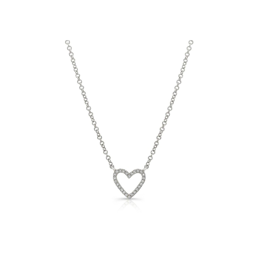 Necklaces & Pendants Bailey's Fine Jewelry | Diamond Open Heart Pendant Necklace