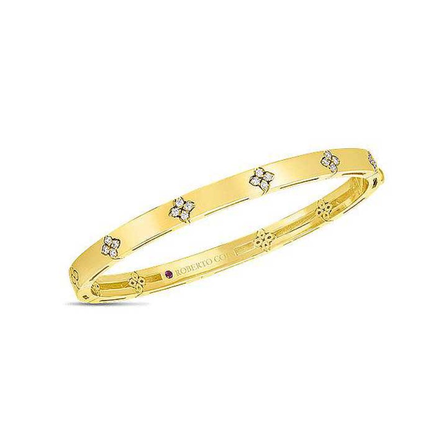 Bracelets & Bangles Roberto Coin | Roberto Coin Love In Verona Bangle With Diamond Accents