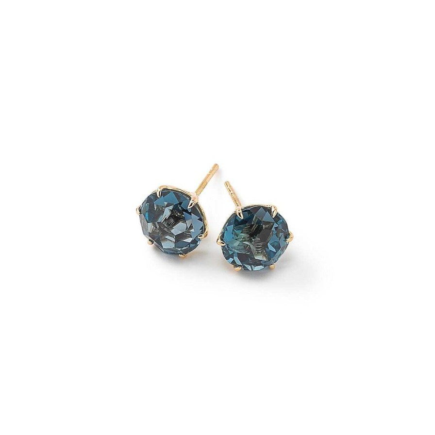 Earrings Ippolita | Ippolita Rock Candy Medium Round Stud Earrings In London Blue Topaz