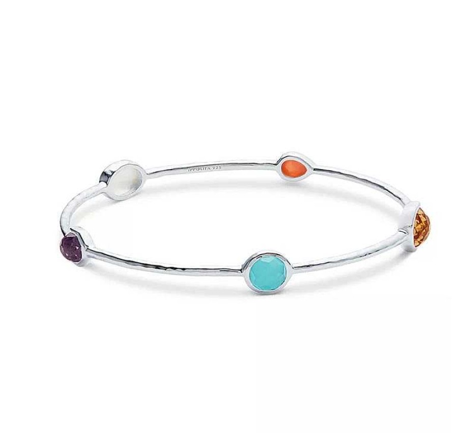 Bracelets & Bangles Ippolita | Ippolita Rock Candy 5-Stone Bangle Bracelet In Sterling Silver