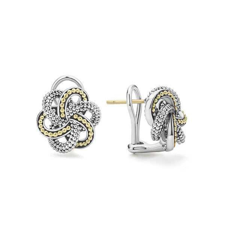 Earrings Lagos | Lagos Two Toned Love Knot Stud Earrings