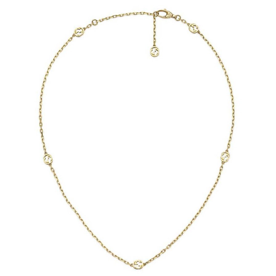 Necklaces & Pendants Gucci | Gucci Interlocking G Station 18Kt Yellow Gold Necklace