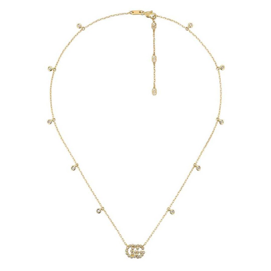 Necklaces & Pendants Gucci | Gucci Gg Running 18Kt Yellow Gold Station Necklace