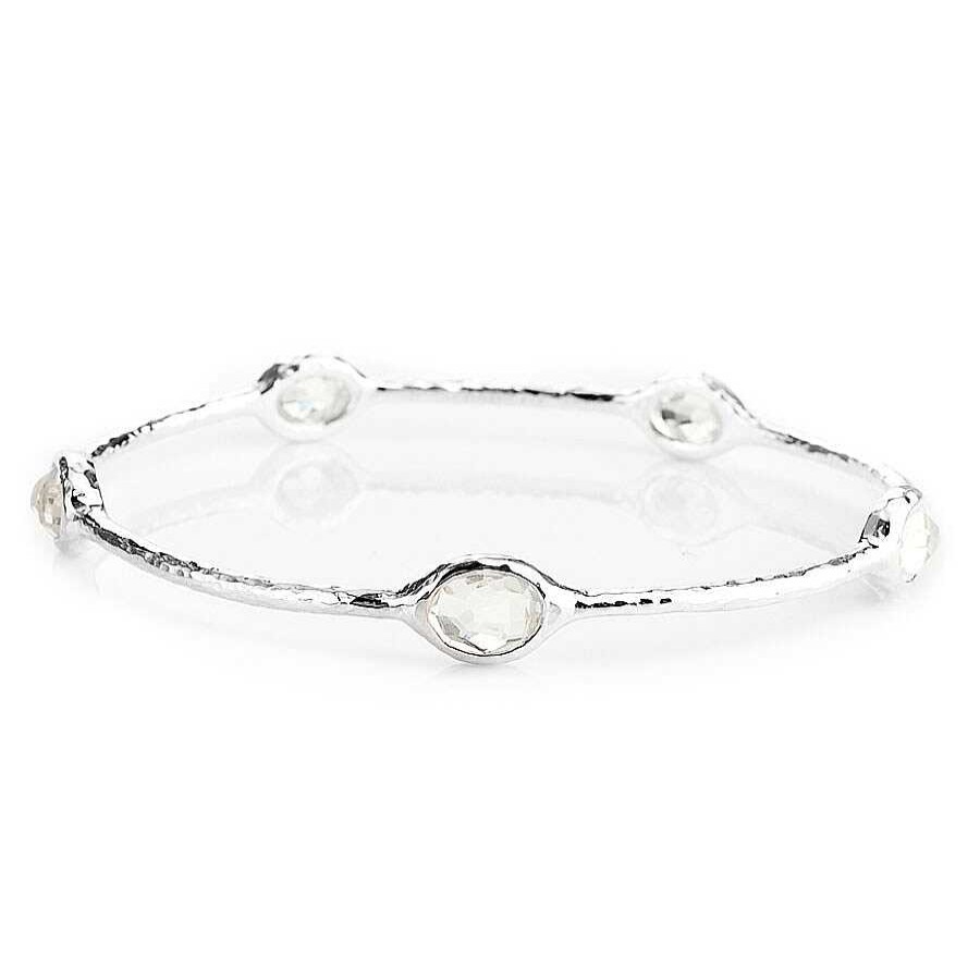 Bracelets & Bangles Ippolita | Ippolita Sterling Silver Rock Candy 5-Stone Bangle In Clear Quartz