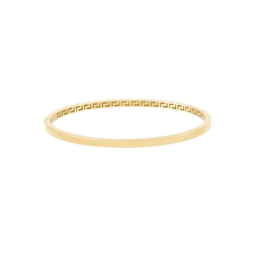 Bracelets & Bangles Bailey's | 14K Greek Key Tube Bangle Bracelet