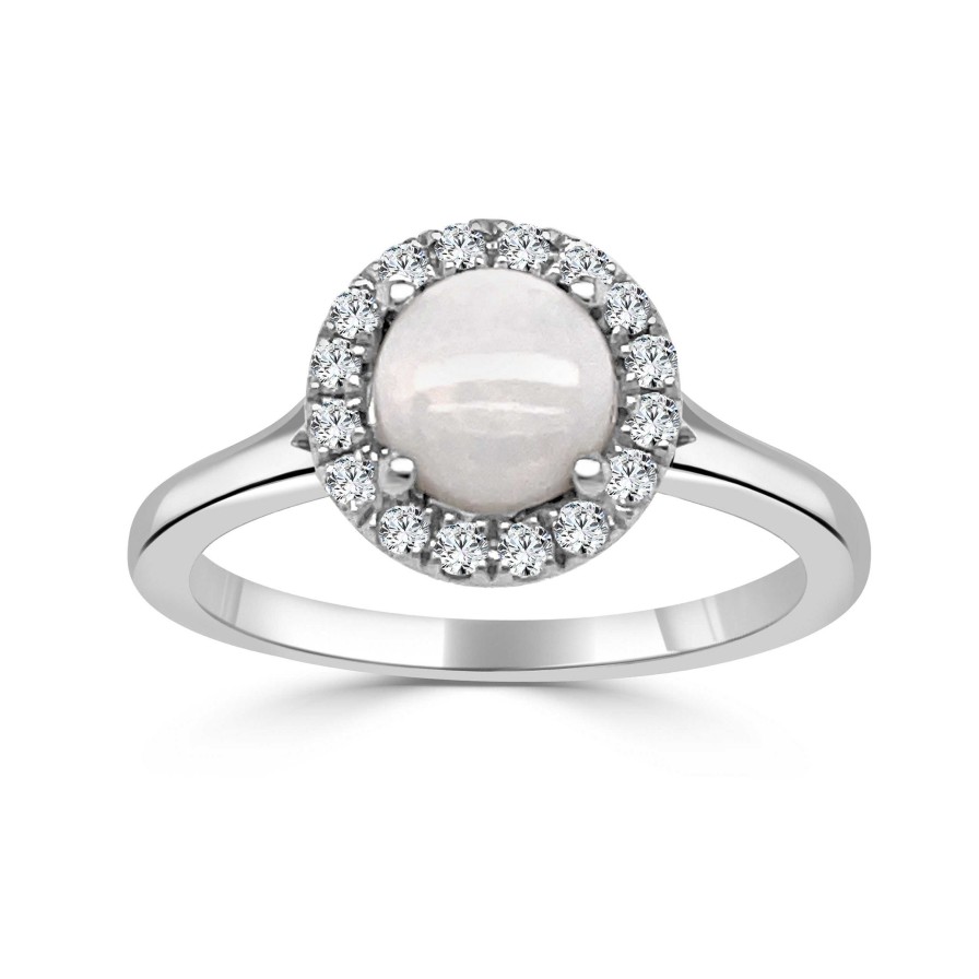 Fashion Rings Bailey's | October Birthstone Diamond Halo Gold Ring