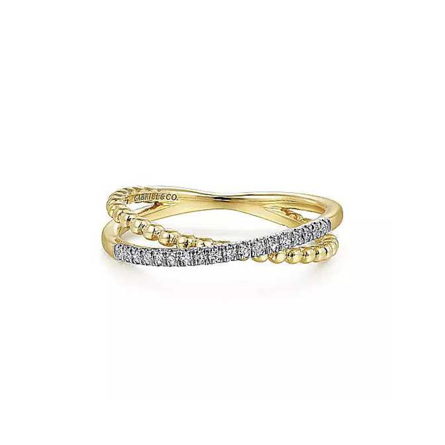 Fashion Rings Bailey's Fine Jewelry | Beaded And Pave Diamond Overlapping Ring