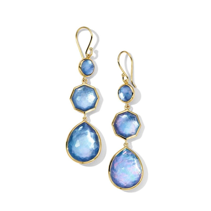 Earrings Ippolita | Ippolita 18Kt Gold Rock Candy Small Crazy 8 Lapis Triplet Earrings