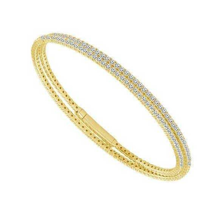 Bracelets & Bangles Bailey's Club Collection | Bailey'S Club Collection Double Wrap Diamond Flex Bracelet