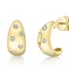 Earrings Bailey's | 14Kt Gold Scattered Diamond Huggie Earrings