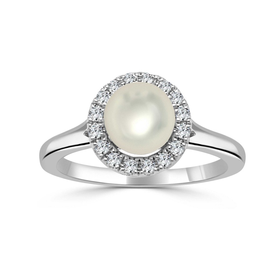 Fashion Rings Bailey's | June Birthstone Diamond Halo Gold Ring