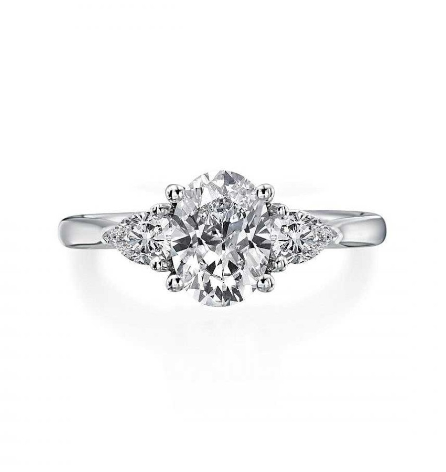 Engagement Rings Bailey's Fine Jewelry | Elizabeth Oval Three-Stone With Pears Engagement Ring