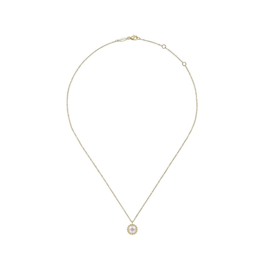 Necklaces & Pendants Gabriel & Co | Gabriel 14K Yellow Gold Bujukan Pearl Pendant Necklace