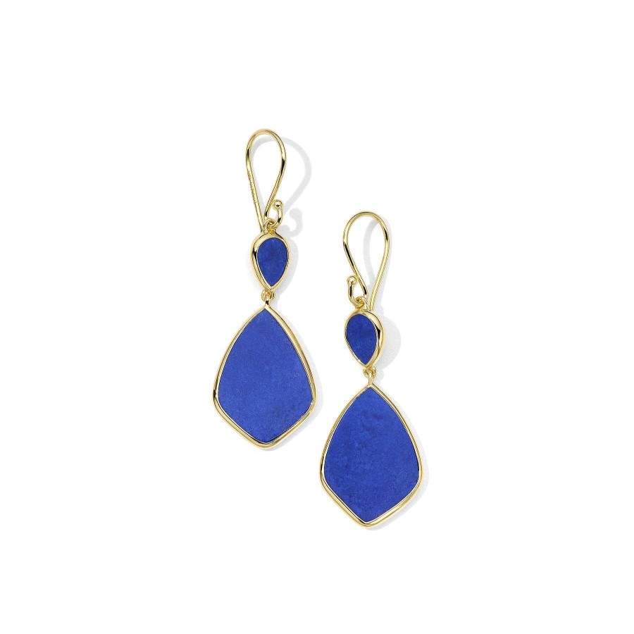 Earrings Ippolita | Ippolita 18Kt Gold Polished Rock Candy Small Snowman Drop Earrings In Lapis