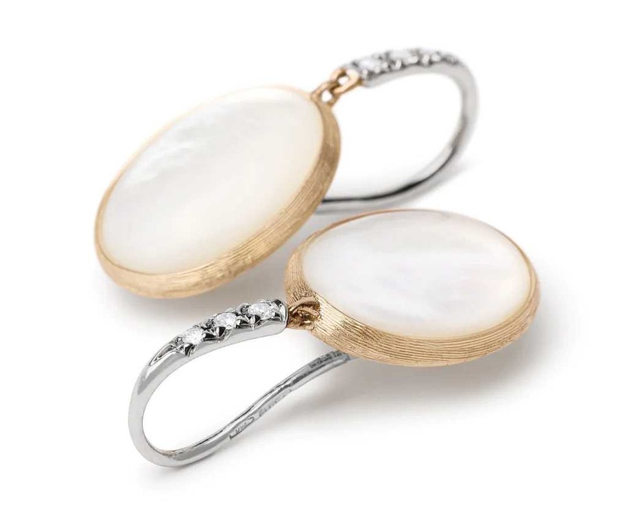 Earrings Marco Bicego | Marco Bicego Lunaria 18K Gold White Mother Of Pearl Earrings