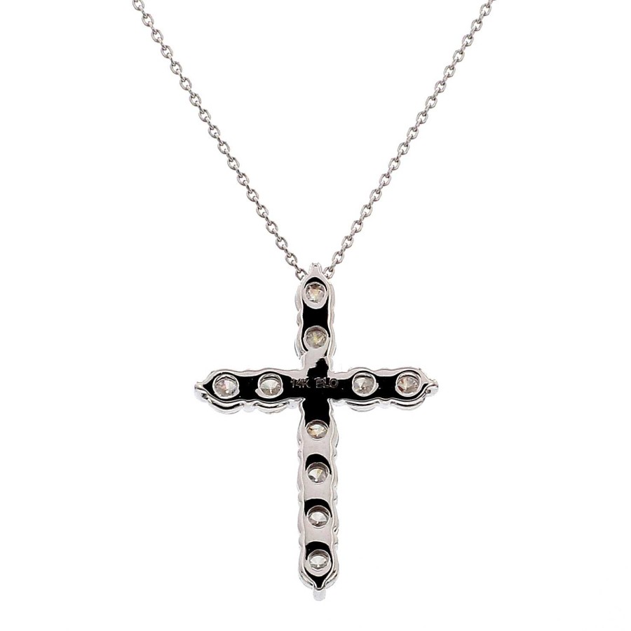 Necklaces & Pendants Bailey's Fine Jewelry | 3/4Ctw Diamond Cross Pendant Necklace In 14K White Gold