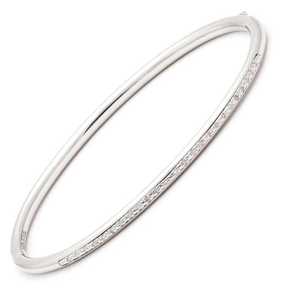 Bracelets & Bangles Bailey's Fine Jewelry | Stainless Steel Stackable Diamond Bangle Bracelet