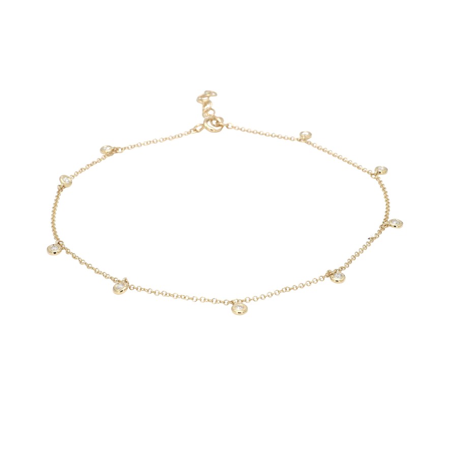 Bracelets & Bangles Bailey's Fine Jewelry | Bezel Diamond Drop Anklet