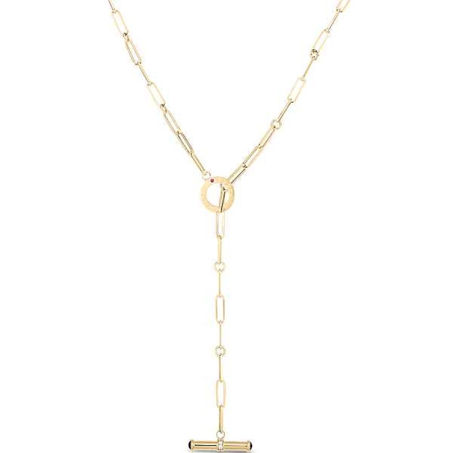 Necklaces & Pendants Roberto Coin | Roberto Coin Diamond And Ruby Oro Classic Necklace