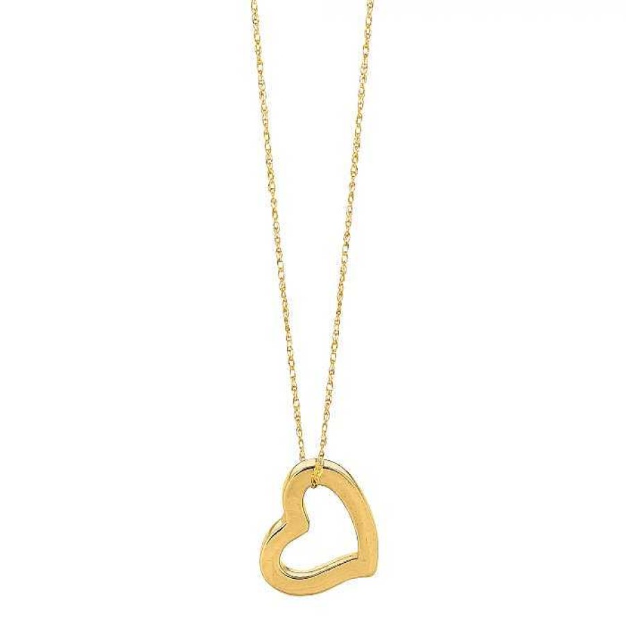 Necklaces & Pendants Bailey's Fine Jewelry | Heart Charm Necklace In 14K Yellow Gold