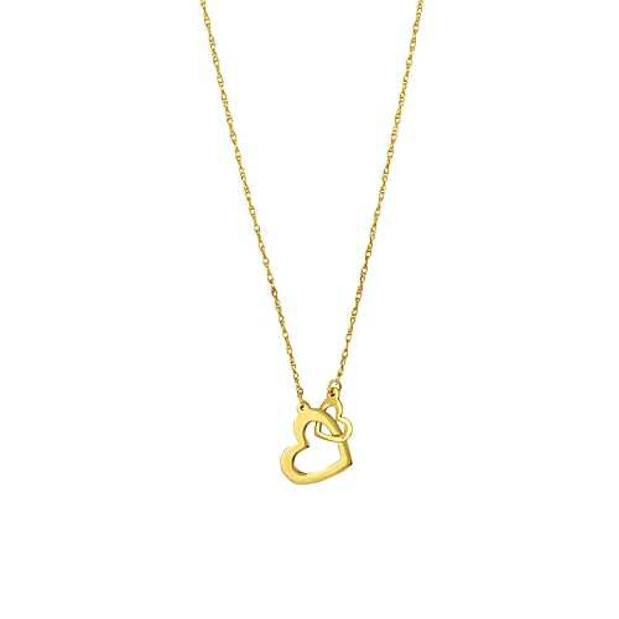 Necklaces & Pendants Bailey's Fine Jewelry | Interlocking Hearts Necklace In 14K Yellow Gold