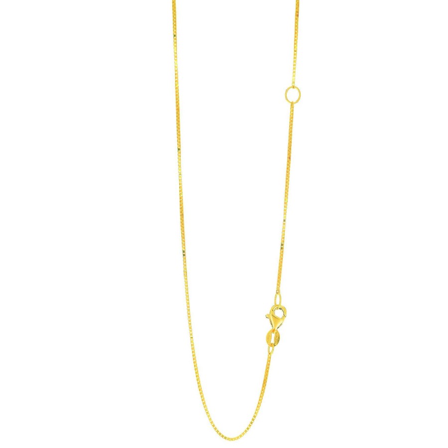 Necklaces & Pendants Bailey's Fine Jewelry | 14K Gold .8Mm Extendable Classic Box Chain