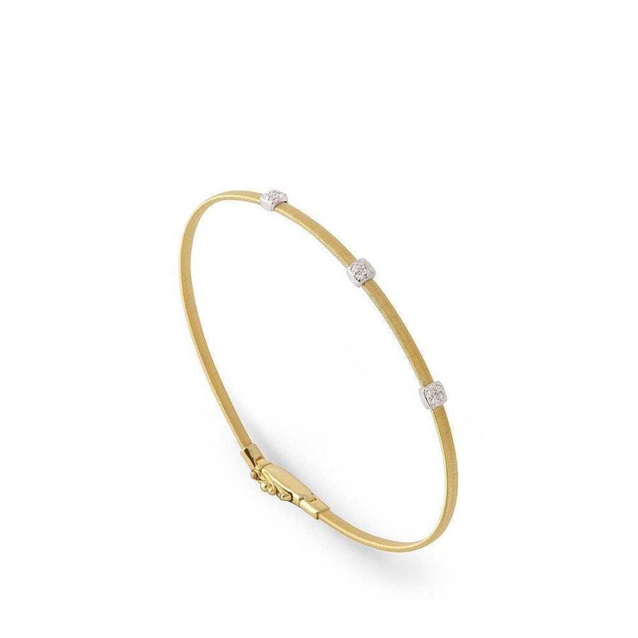 Bracelets & Bangles Marco Bicego | Marco Bicego Single Strand Masai Bracelet With Three Diamond Stations