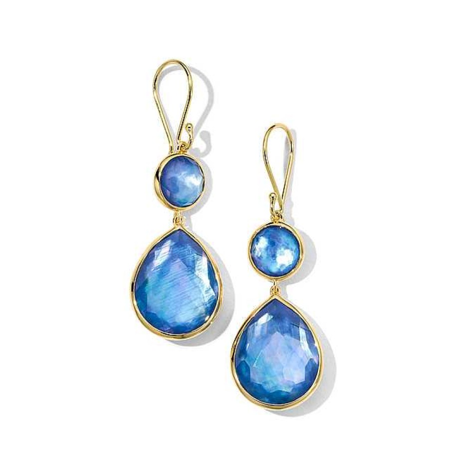 Earrings Ippolita | Ippolita 18Kt Gold Rock Candy Snowman Lapis Triplet Earrings