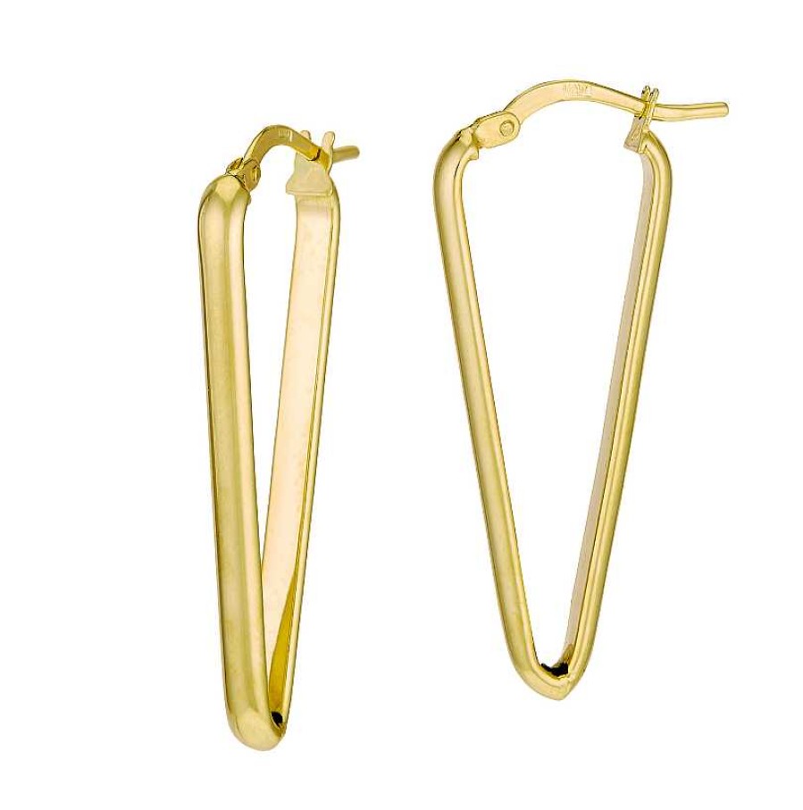 Earrings Bailey's | 14K Yellow Gold 12X27Mm Sharp Triangular Hoop Earrings