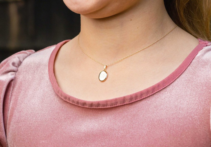 Necklaces & Pendants Bailey's Fine Jewelry | Bailey'S Children'S Collection Gold Oval Locket Necklace