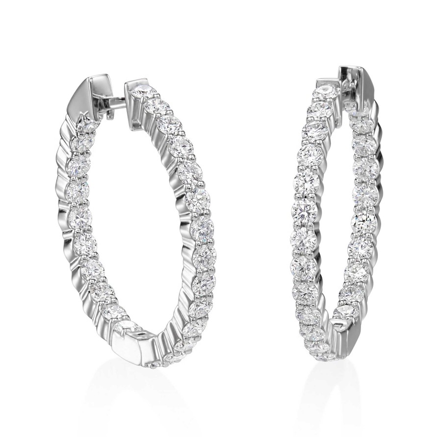 Earrings Bailey's Club Collection | Bailey'S Club Collection Inside Out Diamond Hoop Earrings