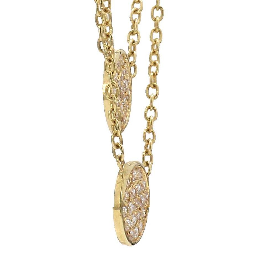 Necklaces & Pendants Bailey's Fine Jewelry | Double Chain With Two Circle Pave Diamond Stations Necklace