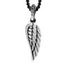 Men'S King Baby | King Baby Silver Wing On Onyx Bead Necklace