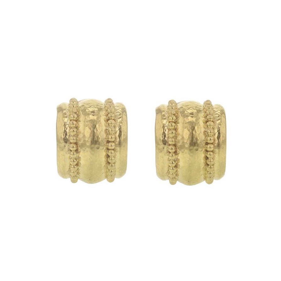 Earrings Elizabeth Locke | Elizabeth Locke 19Kt Yellow Gold Amalfi Granulated Hoop Earrings