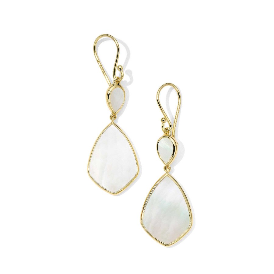 Earrings Ippolita | Ippolita 18Kt Gold Polished Rock Candy Small Snowman Drop Earrings In Mother Of Pearl