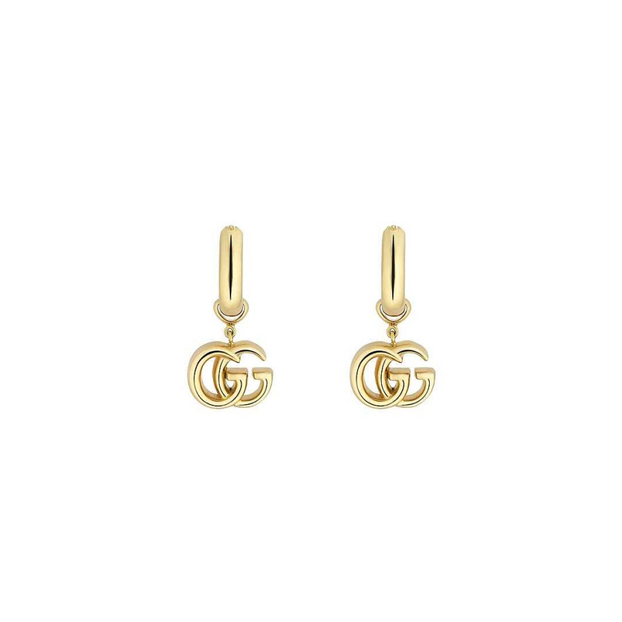 Earrings Gucci | Gucci Gg Running 18K Yellow Gold Hoop Earrings