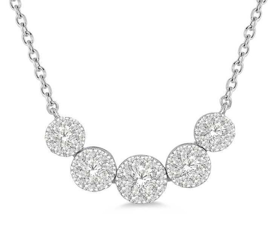 Necklaces & Pendants Bailey's Fine Jewelry | 1/2Ctw Graduated Diamond Necklace In 14K White Gold