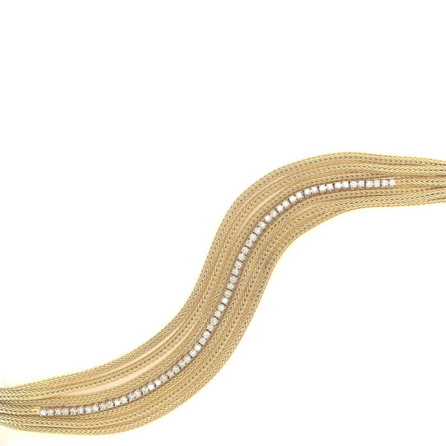 Bracelets & Bangles Bailey's Fine Jewelry | 14K Multi-Row Chain Bracelet With Diamonds