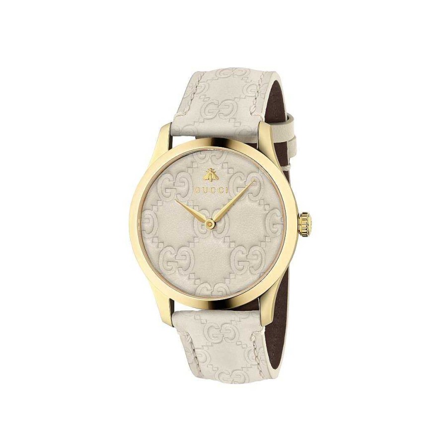 Watches Gucci | Gucci G-Timeless 38Mm Signature White Leather Watch