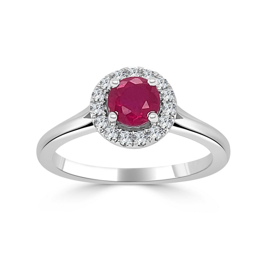 Fashion Rings Bailey's | July Birthstone Diamond Halo Gold Ring