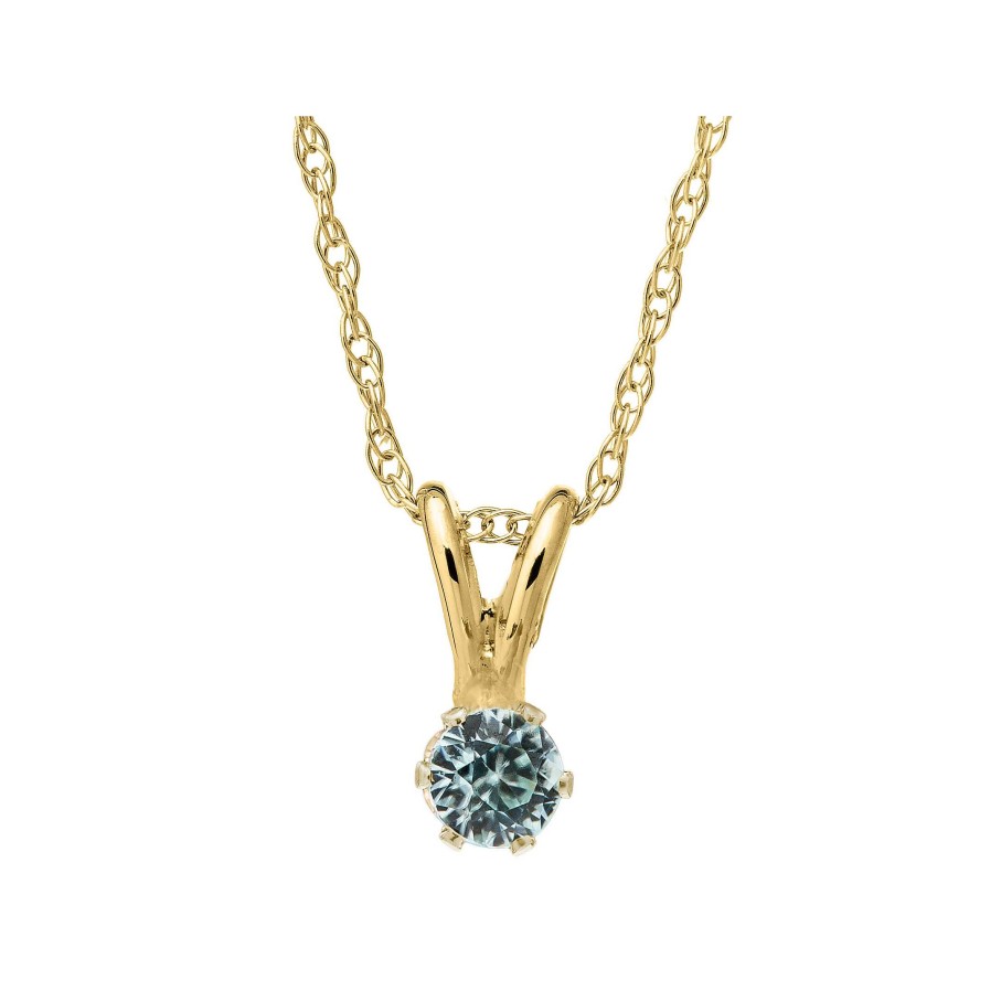 Necklaces & Pendants Bailey's Fine Jewelry | Bailey'S Children'S Collection March Birthstone Aquamarine Pendant Necklace