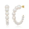 Earrings Bailey's Icon Collection | Bailey'S Icon Collection Pearl Hoop Earrings In 14K Yellow Gold