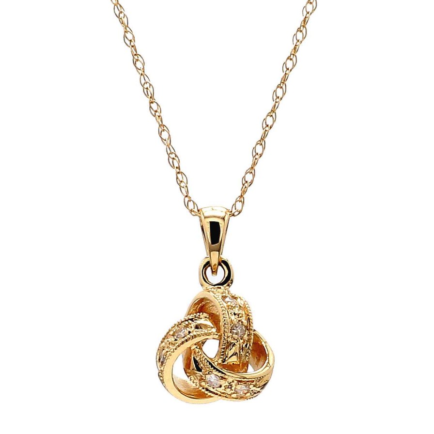 Necklaces & Pendants Bailey's Icon Collection | Bailey'S Icon Collection 16 Diamond Love Knot Pendant In 14K Yellow Gold