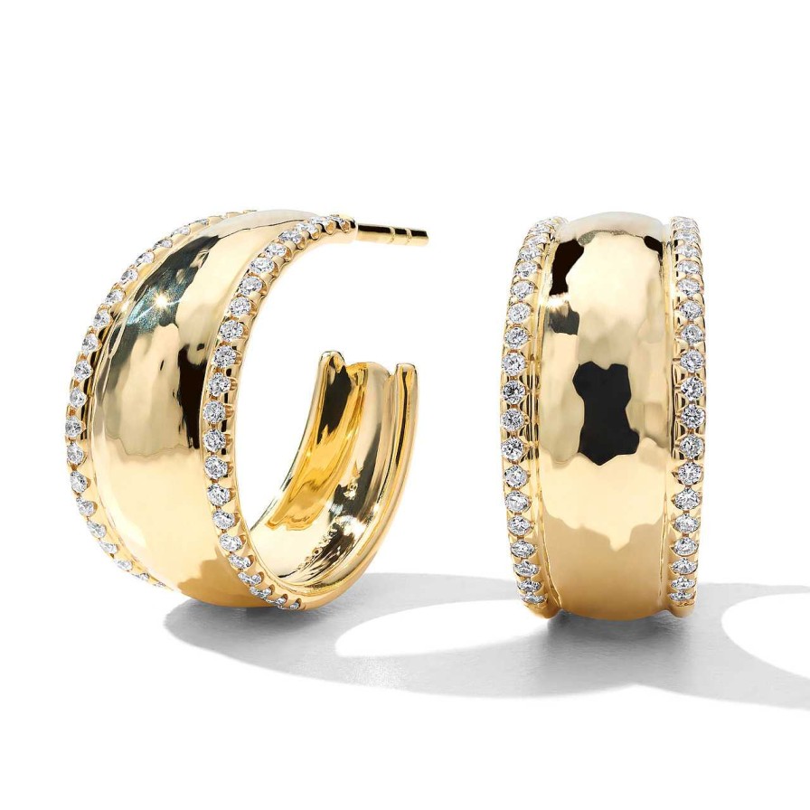 Earrings Ippolita | Ippolita Stardust Goddess #1 Hoop Earrings In 18K Gold With Diamonds