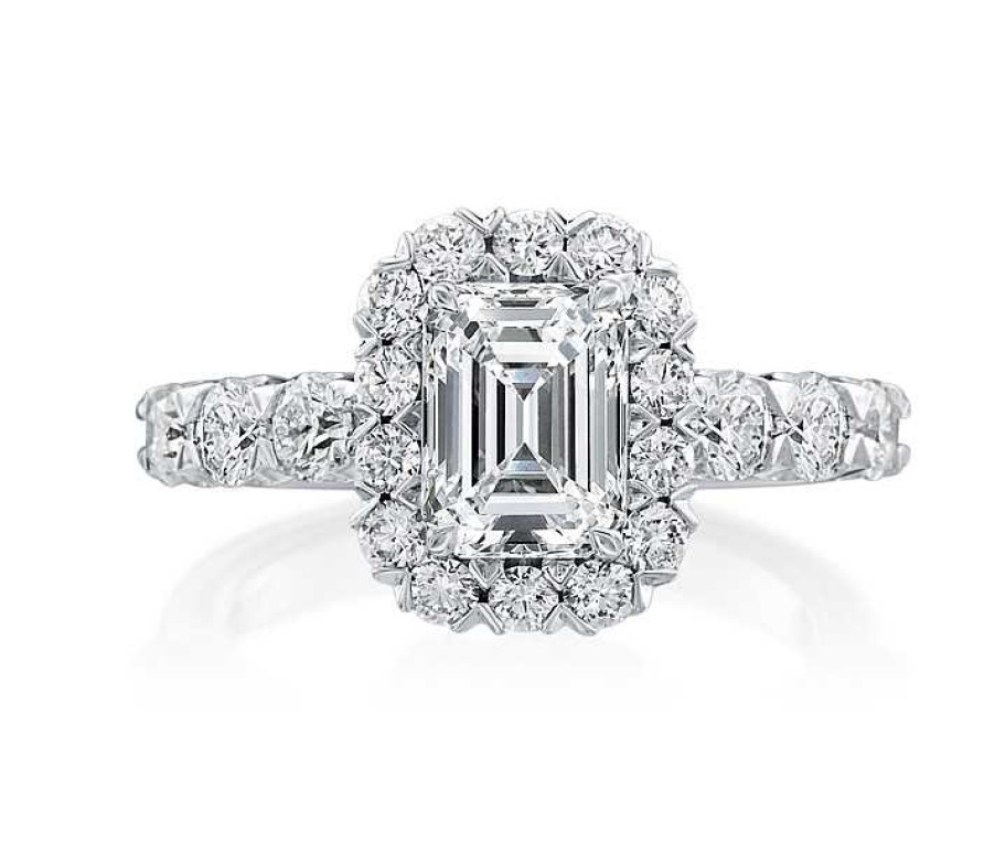 Engagement Rings Bailey's Fine Jewelry | Emerald Cut Halo Engagement Ring Setting