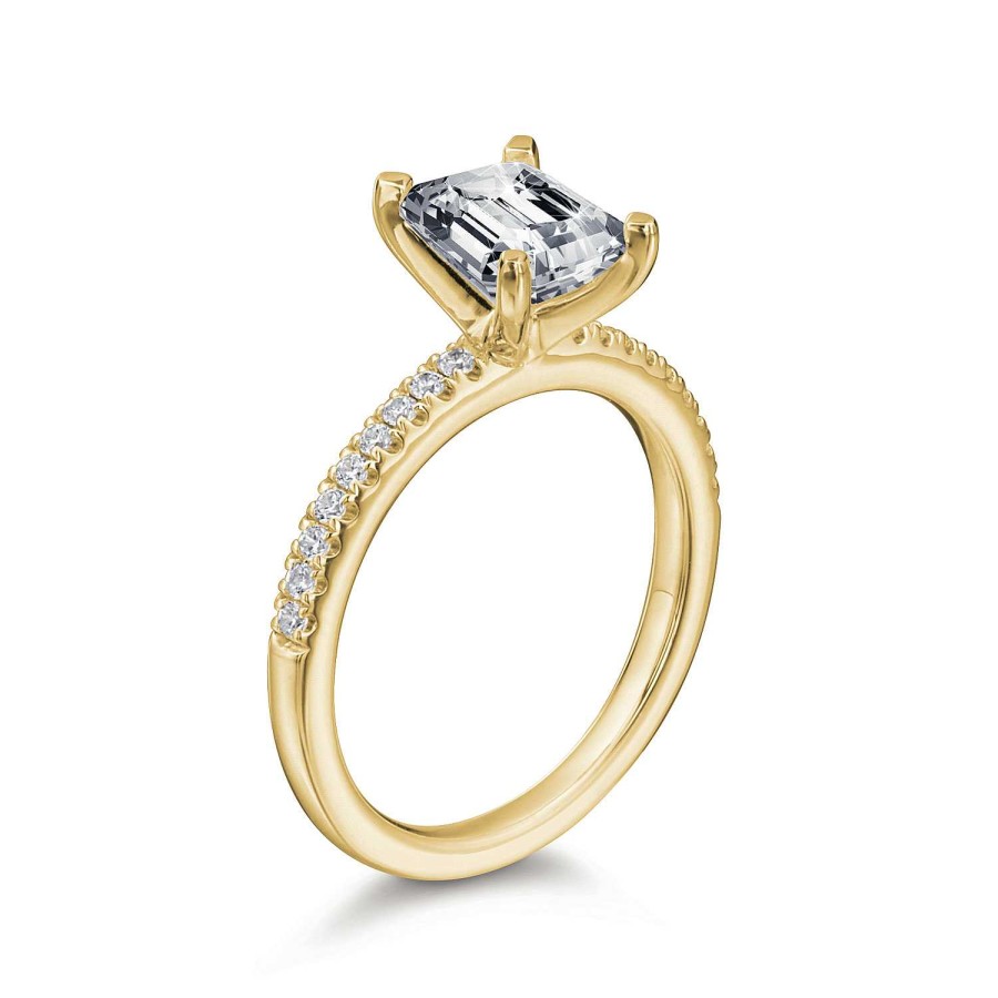 Engagement Rings Bailey's Fine Jewelry | Ann Emerald Pave Engagement Ring