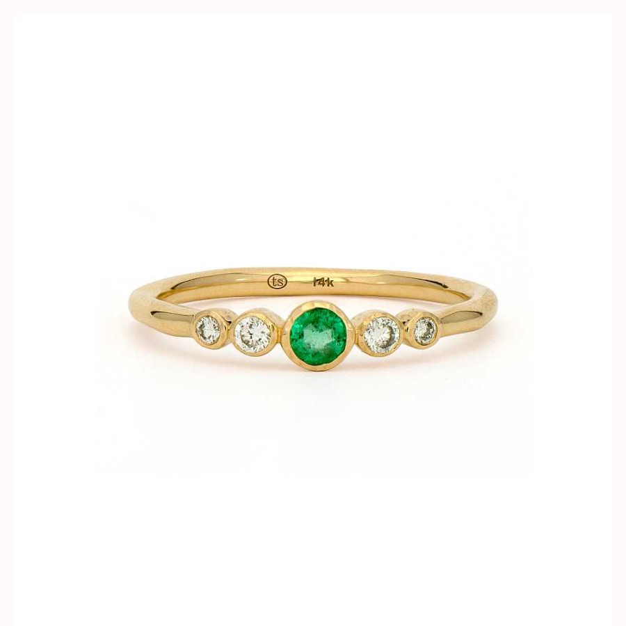 Fashion Rings Bailey's Fine Jewelry | Three Stories Tiny Sparkling Sea Emerald Band Ring