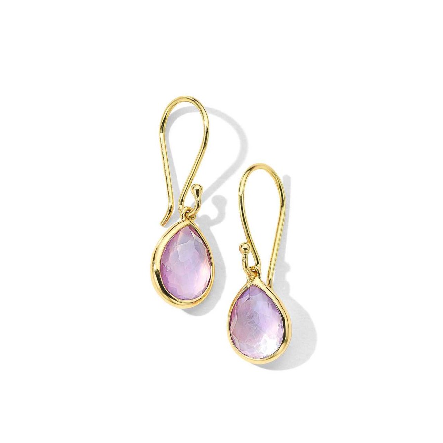 Earrings Ippolita | Ippolita 18Kt Gold Rock Candy Teeny Teardrop Earrings In Amethyst Triplet