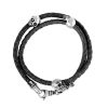 Men'S King Baby | King Baby Double Wrap Leather Bracelet With Hamlet Skulls